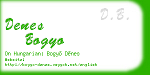denes bogyo business card