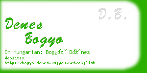 denes bogyo business card